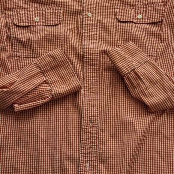 Chaps 1978 orange/white button-down size Large - Picture 3 of 5